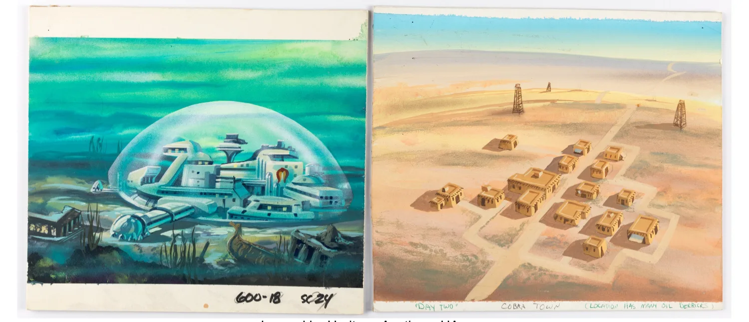 Color Key Background Paintings Group of 5