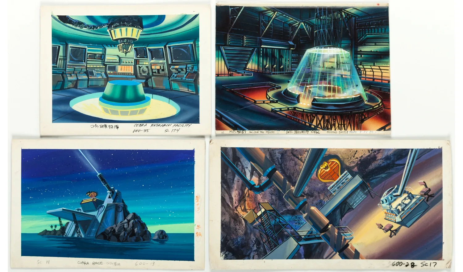 Painted Background Color Key Paintings, Group of 12