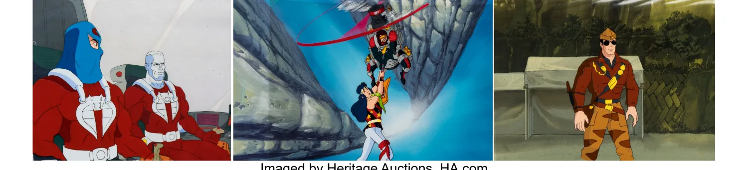 Production Cels and Master Backgrounds Group of 3