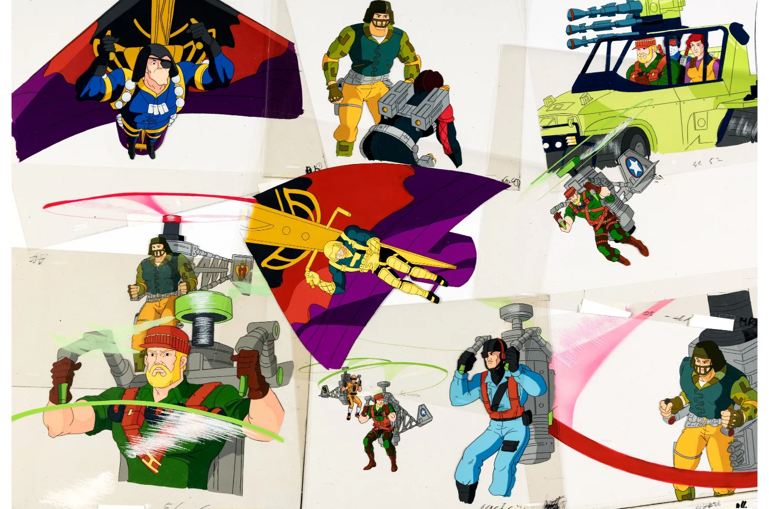 Production Cels with Animation Drawings Group of 59