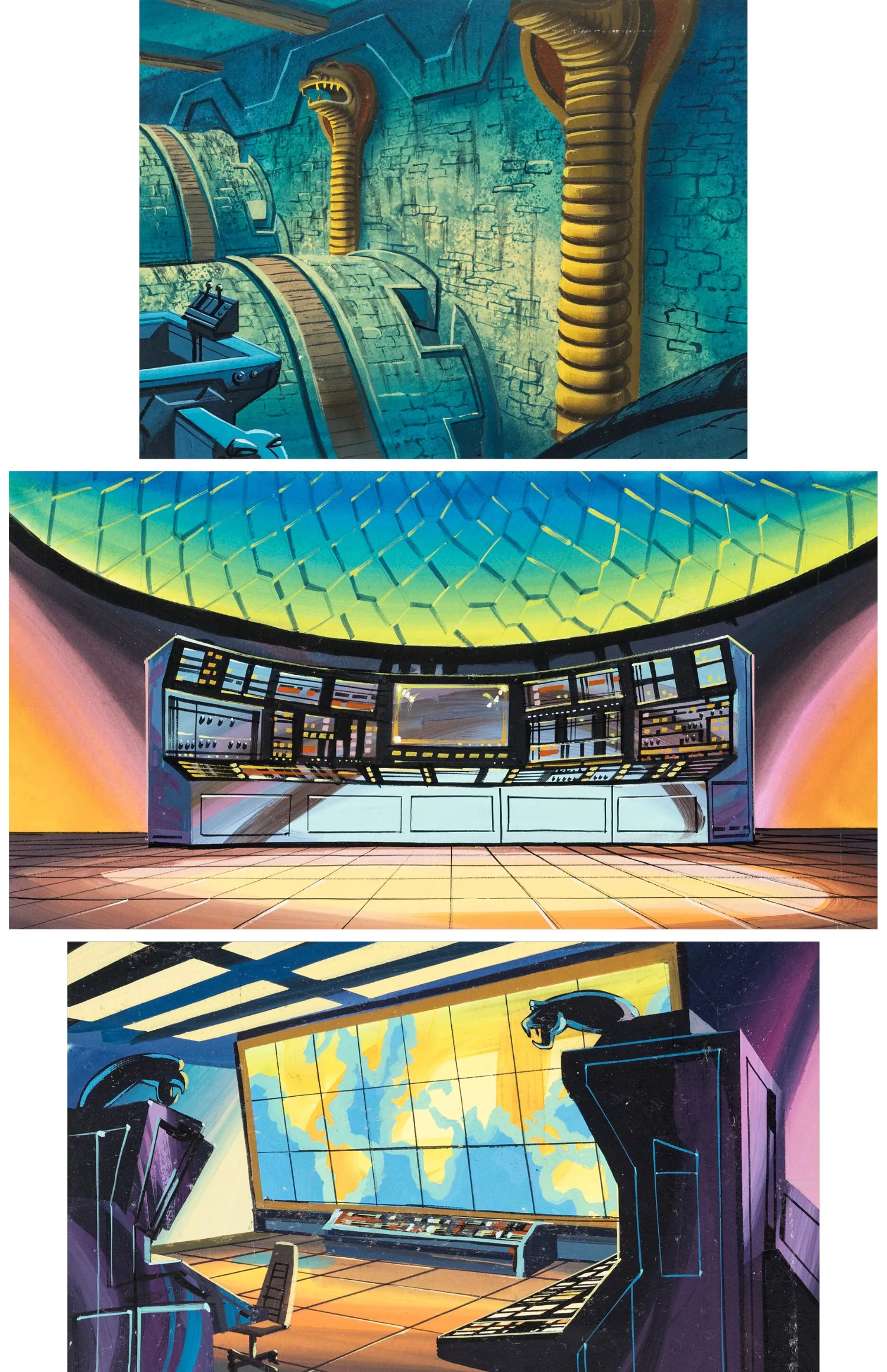 Production Color Key Backgrounds by Andrew Phillipson Group of 3 II