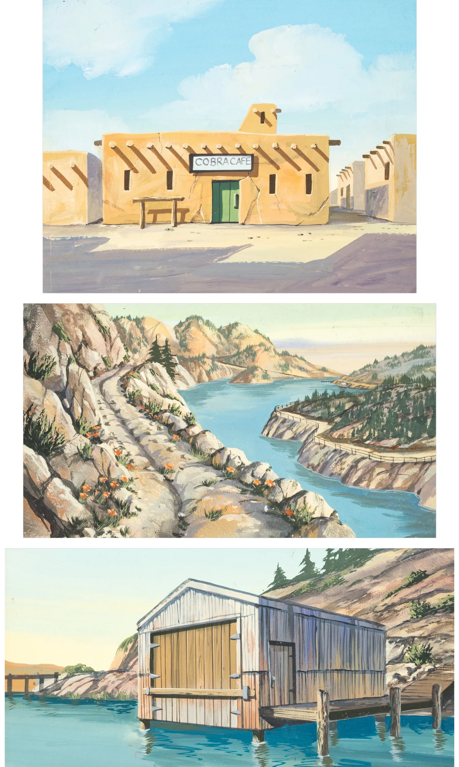Production Color Key Backgrounds by Andrew Phillipson Group of 3 III