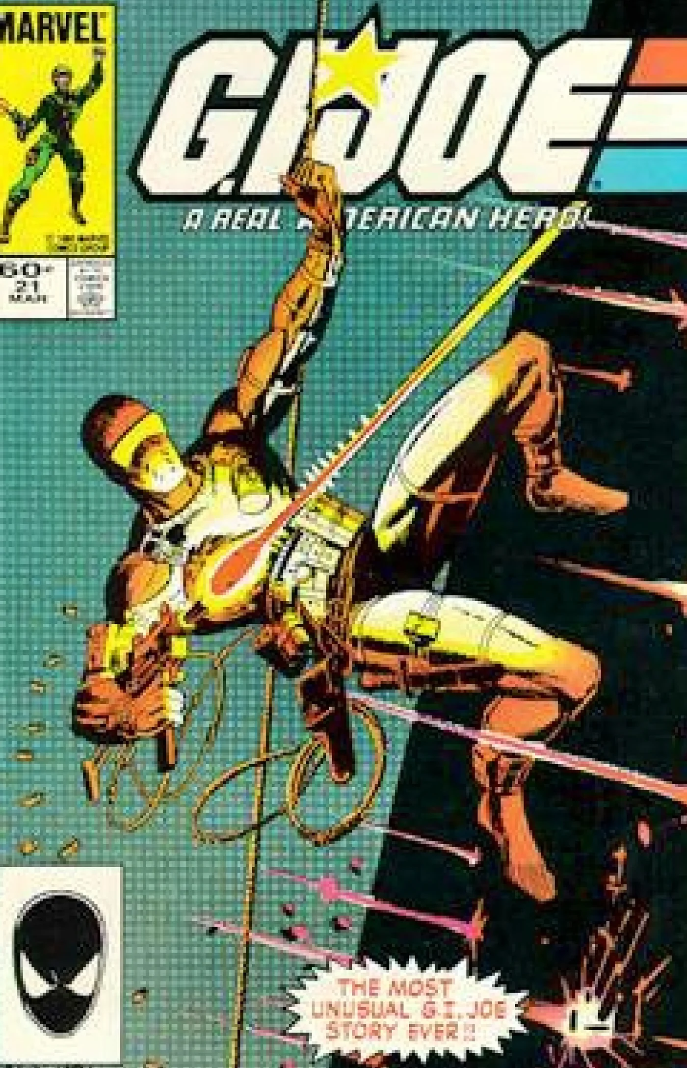 The published color cover of G.I. Joe #21 as it appeared on newsstands, colored by George Roussos