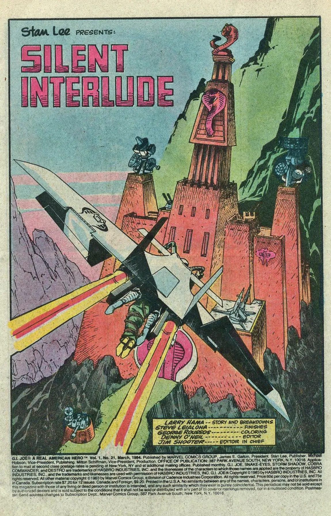 The title page. Interior page from G.I. Joe #21, Marvel 1984.