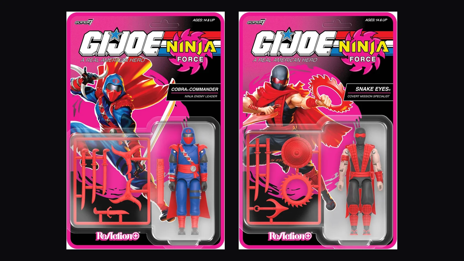 Two more Ninja Force cards have surfaced, and Super7's own packaging says the line is two figures