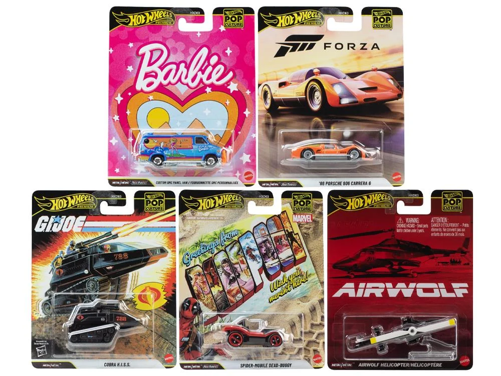 Hot Wheels Premium Pop Culture 2026 Mix 3 Set of 5 Models